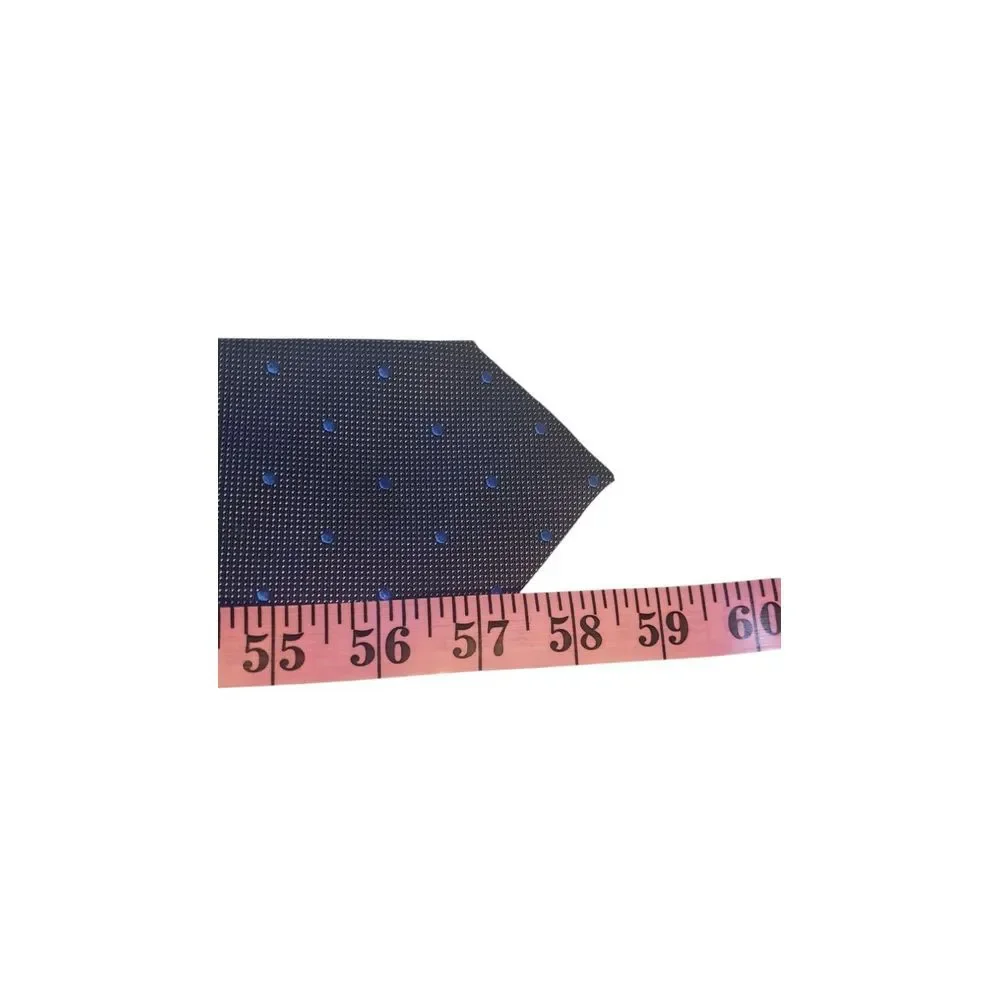 The Mens Store Bloomingdales Neck Tie Blue Checkered with Polka Dots 100% Silk‎
